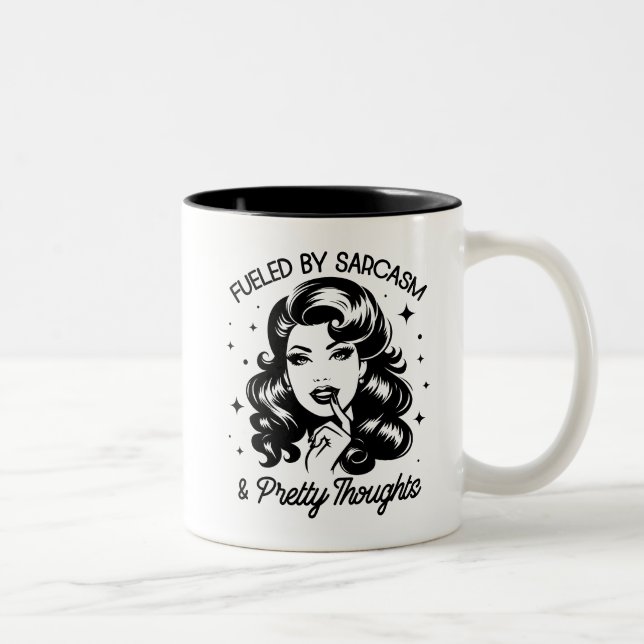 Caneca De Café Em Dois Tons Citação Sarcástica Engraçada da Glam Girl dos anos (Direita)