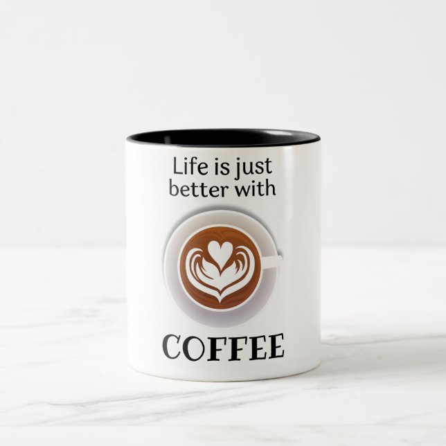 Caneca De Café Em Dois Tons Citação Simples de Café Marrom (Centro)