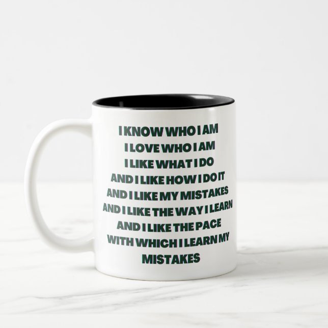 Caneca De Café Em Dois Tons Citações (Esquerda)
