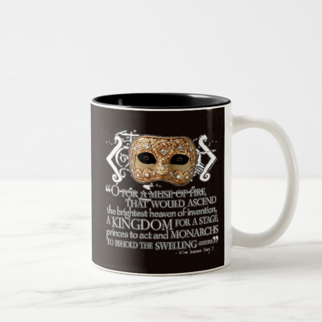 Caneca De Café Em Dois Tons Citações de Henry V (Direita)