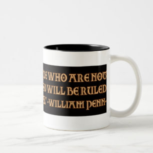Caneca De Café Em Dois Tons Citações de William Penn: Seja ordenado pelo deus