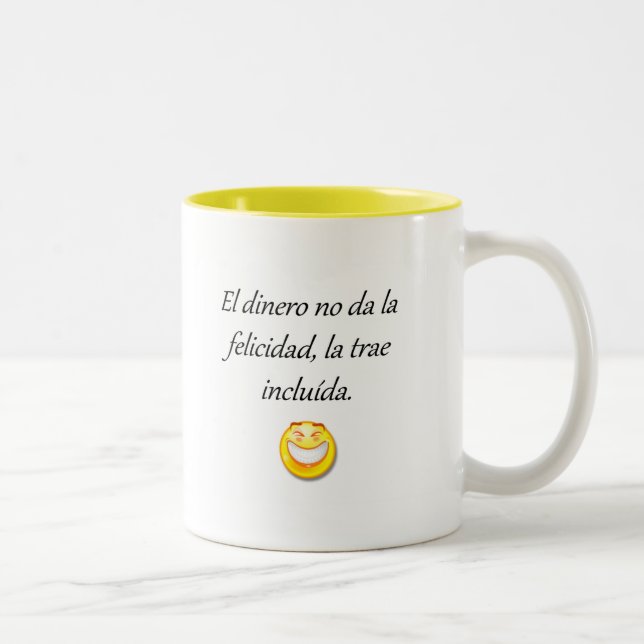 Caneca De Café Em Dois Tons Citações do espanhol (Direita)