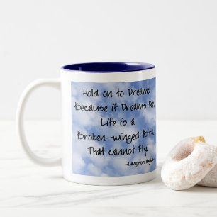 Caneca De Café Em Dois Tons Citações dos sonhos de Langston Hughes