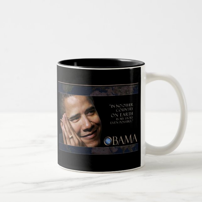 Caneca De Café Em Dois Tons Citações inspiradas de Obama (Direita)