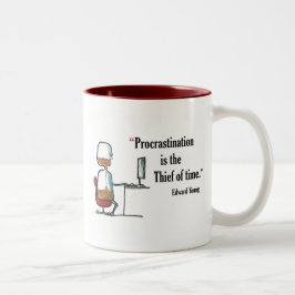 Caneca De Café Em Dois Tons Citações inspiradores do exame por Edward Young -