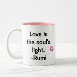 Caneca De Café Em Dois Tons Citações: Love Is-Rumi Mug