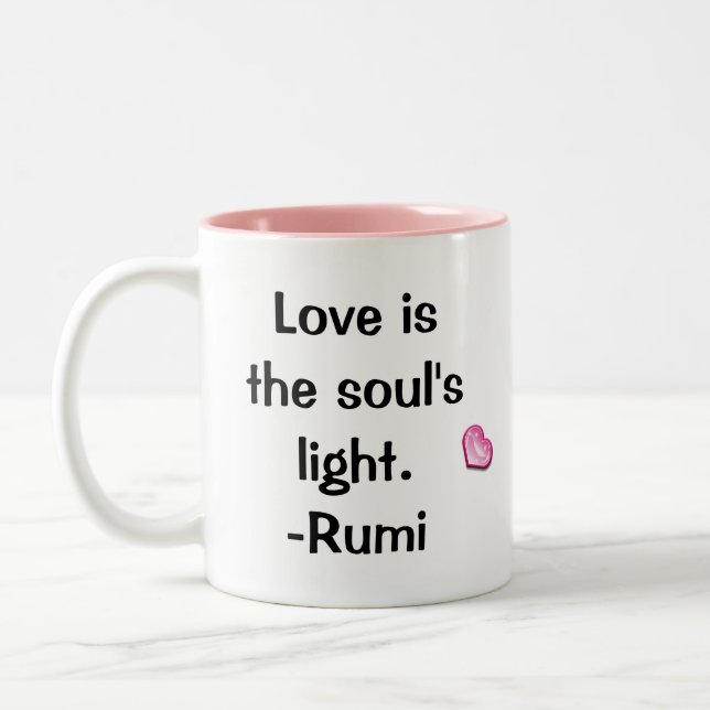 Caneca De Café Em Dois Tons Citações: Love Is-Rumi Mug (Esquerda)
