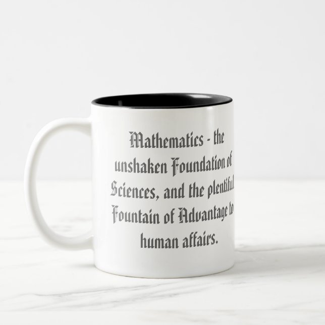 Caneca De Café Em Dois Tons Citações matemáticas (Esquerda)