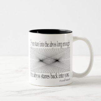 Caneca De Café Em Dois Tons Citações - Nietzsche, abismo -