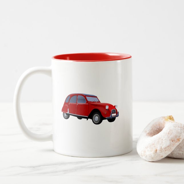Caneca De Café Em Dois Tons Citroen 2CV Café Mug (Com Donut)
