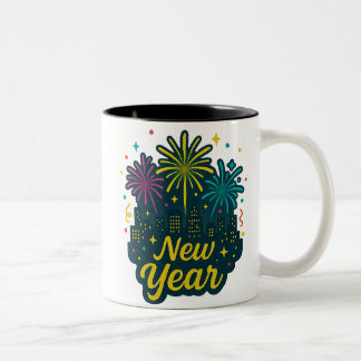Caneca De Café Em Dois Tons City Fireworks Night