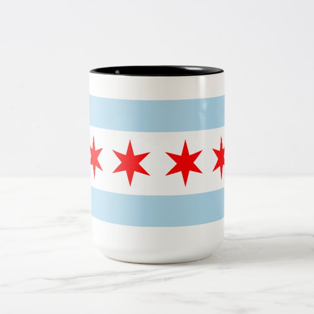 Caneca De Café Em Dois Tons City Flag de Chicago (Illinois) (Centro)