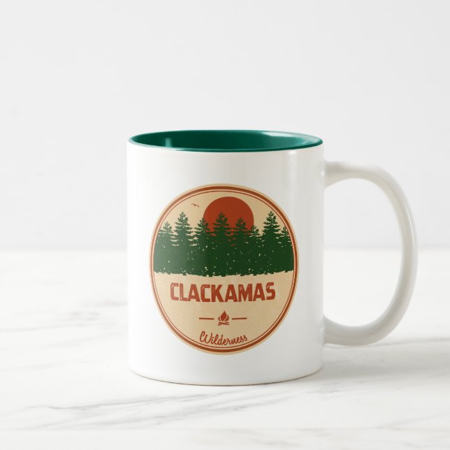 Caneca De Café Em Dois Tons Clackamas Wilderness Oregon (Direita)