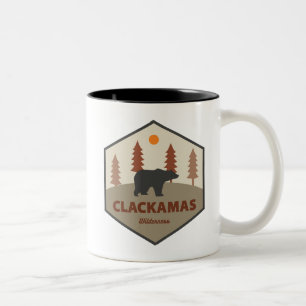 Caneca De Café Em Dois Tons Clackamas Wilderness Oregon Urso