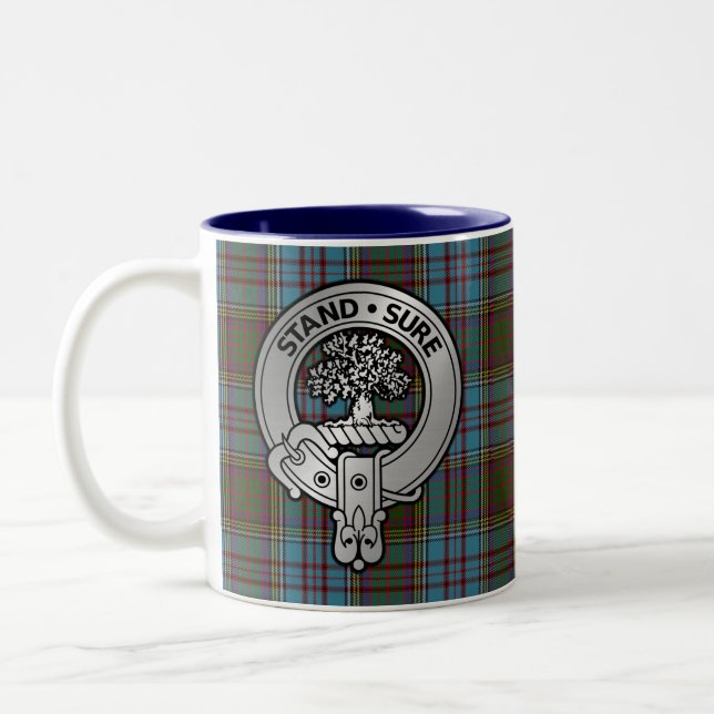 Caneca De Café Em Dois Tons Clan Anderson Crest & Tartan (Esquerda)