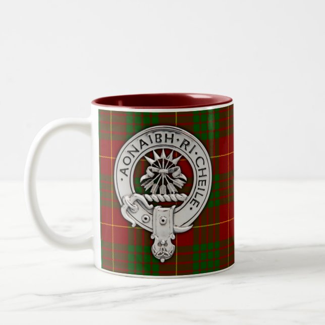 Caneca De Café Em Dois Tons Clan Cameron Crest & Tartan (Esquerda)