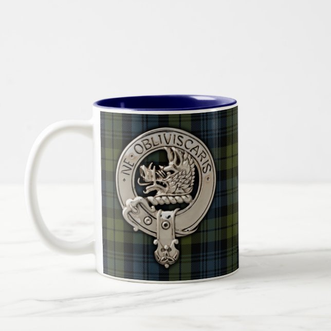 Caneca De Café Em Dois Tons Clan Campbell Crest & Tartan (Esquerda)