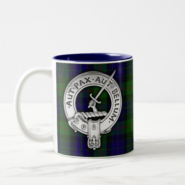 Caneca De Café Em Dois Tons Clan Gunn Crest & Tartan (Esquerda)