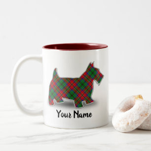 Caneca De Café Em Dois Tons Clan MacCulloch Tartan Scottish Terrier