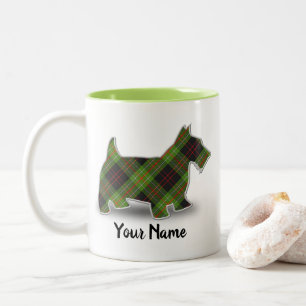 Caneca De Café Em Dois Tons Clan MacDiarmid Tartan Scottish Terrier