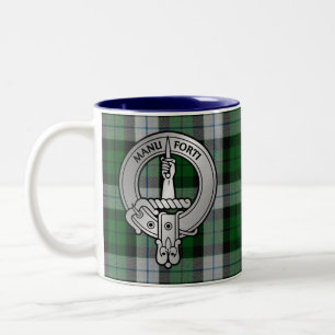 Caneca De Café Em Dois Tons Clan MacKay Crest & Dress Tartan