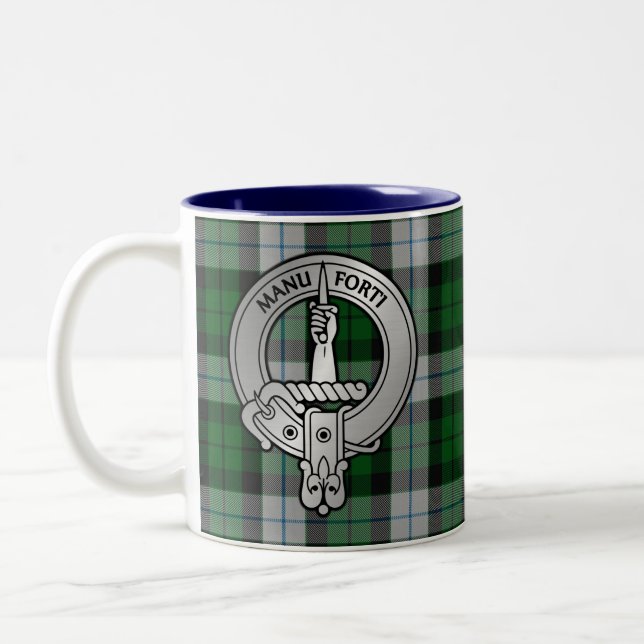 Caneca De Café Em Dois Tons Clan MacKay Crest & Dress Tartan (Esquerda)