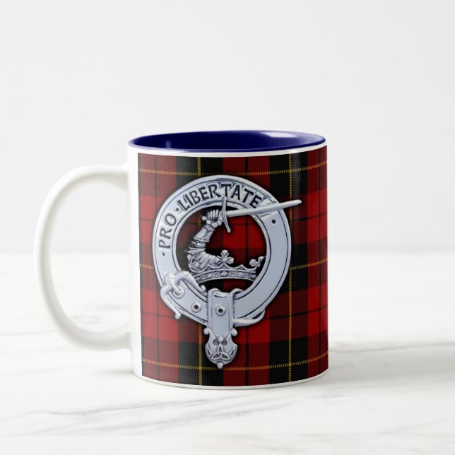 Caneca De Café Em Dois Tons Clan Wallace Crest & Tartan (Esquerda)