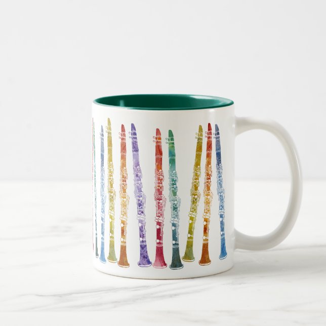 Caneca De Café Em Dois Tons Clarinetes do pastel (Direita)