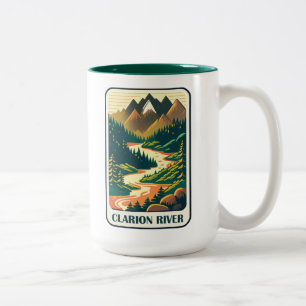 Caneca De Café Em Dois Tons Clarion River Pennsylvania Colors