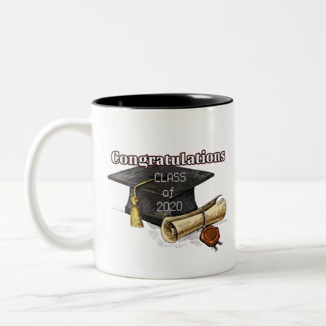 Caneca De Café Em Dois Tons Classe de 2020 (Esquerda)