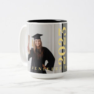Caneca De Café Em Dois Tons classe de 2025, classe de graduação de 2026