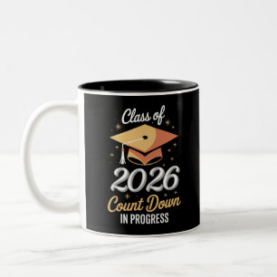 Caneca De Café Em Dois Tons Classe De 2026 Contagem Em Curso Peronalizada