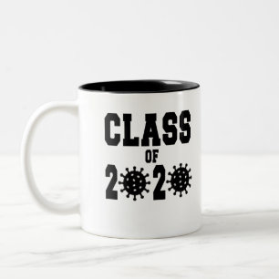 Caneca De Café Em Dois Tons Classe de graduação do vírus Corona 2020