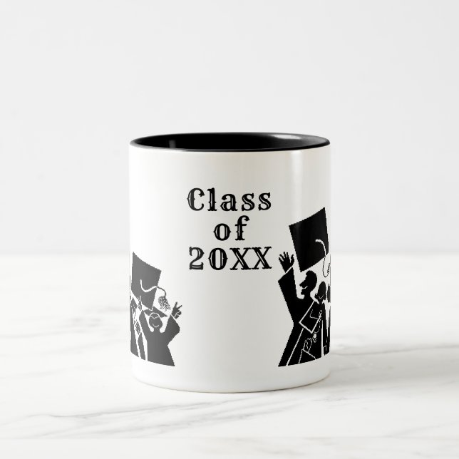 Caneca De Café Em Dois Tons Classe de grupo de graduação de 20XX (Centro)