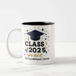 Caneca De Café Em Dois Tons Classe de Mug de Graduação 2025 - Negrito e Divert