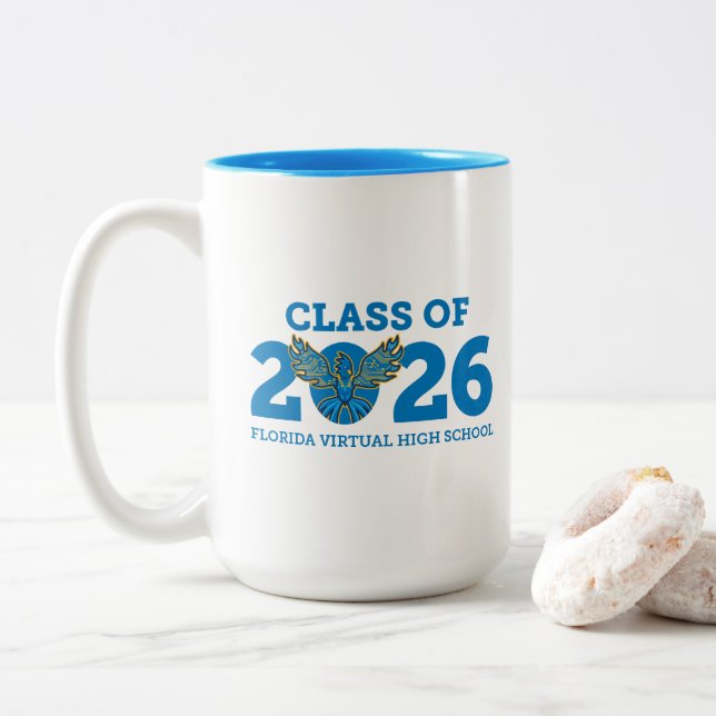 Caneca De Café Em Dois Tons Classe FVHS de 2026 (Com Donut)