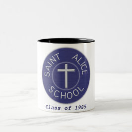 Caneca De Café Em Dois Tons Classe Personalizável de Tradição Escolar de Alice