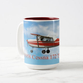 Caneca De Café Em Dois Tons Classic 1958 Cessna 172 "Hetero Tail"