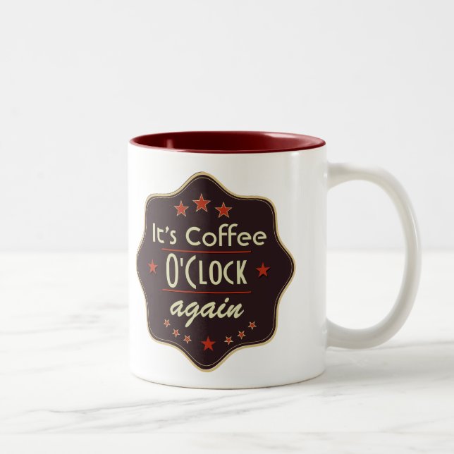 Caneca De Café Em Dois Tons Classic Custom Text Retro Label (Direita)