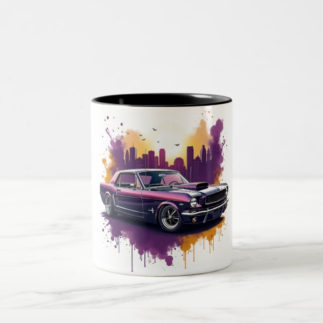 Caneca De Café Em Dois Tons Classic Mustang Muscle Car (Centro)
