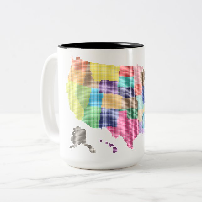 Caneca De Café Em Dois Tons Clássico de presentes turísticos especiais dos EUA (Frente Esquerda)