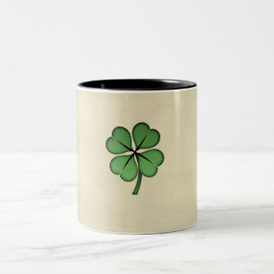 Caneca De Café Em Dois Tons Clássico irlandês Lucky Shamrock