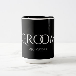 Caneca De Café Em Dois Tons Clássico, preto e branco