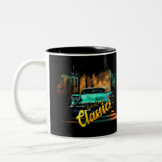 Caneca De Café Em Dois Tons Clássicos do eterno Carro Retroativo