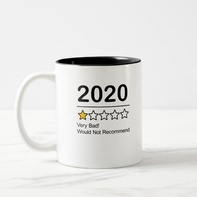 Caneca De Café Em Dois Tons Classificação de uma estrela 2020 (Esquerda)