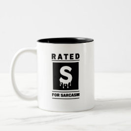 Caneca De Café Em Dois Tons Classificado em "S" para sarcasmo
