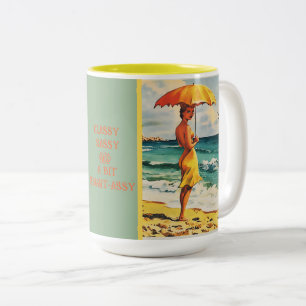 CANECA DE CAFÉ EM DOIS TONS CLASSY SASSY E UM POUCO SMART-ASSY