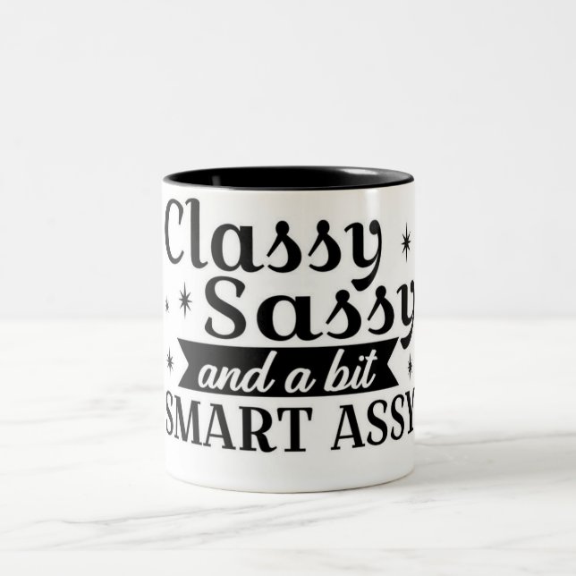 Caneca De Café Em Dois Tons Classy Sassy Mug (Centro)