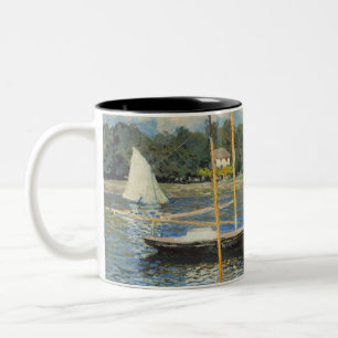 Caneca De Café Em Dois Tons Claude Monet a ponte em Argenteuil