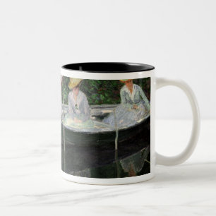 Caneca De Café Em Dois Tons Claude Monet   o barco em Giverny, c.1887
